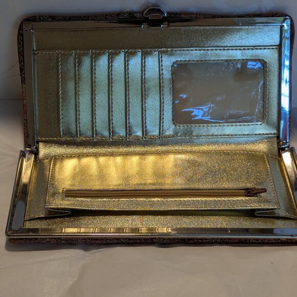 Pinky Roses Fabric and Padded hard case with Compartments for C Cards and more - Picture 2 of 4